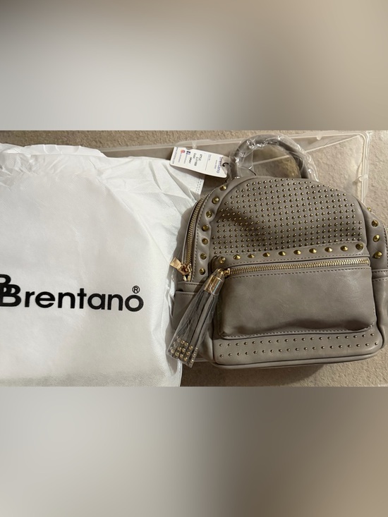 Brentano Handbags - Gray Studded Mini Backpack by Brentano